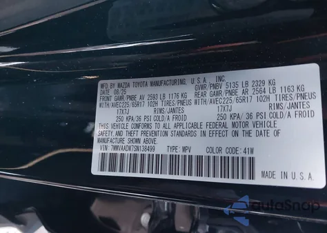 2025 Mazda Cx-50 Hybrid Premium Package z USA, uszkodzony, nr VIN 7MMVAADW7SN138499